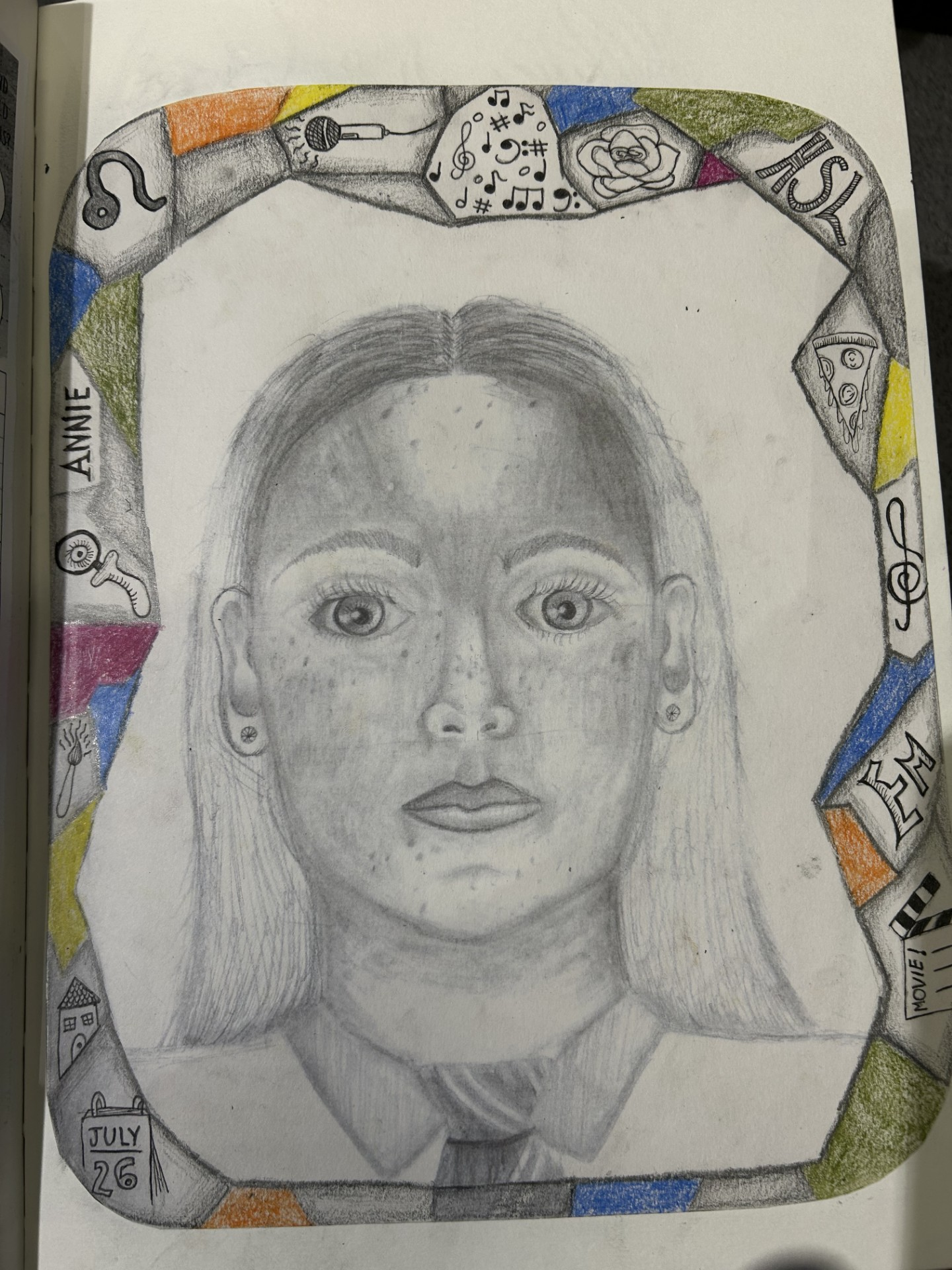 An example of artwork by High School Leckhampton Year 9 student