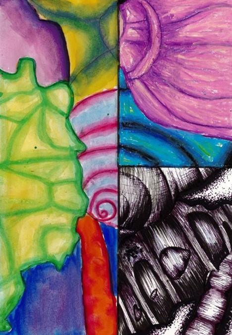 An example of artwork by Winchcombe School Year 9 student An example of artwork by Winchcombe School Year 9 student